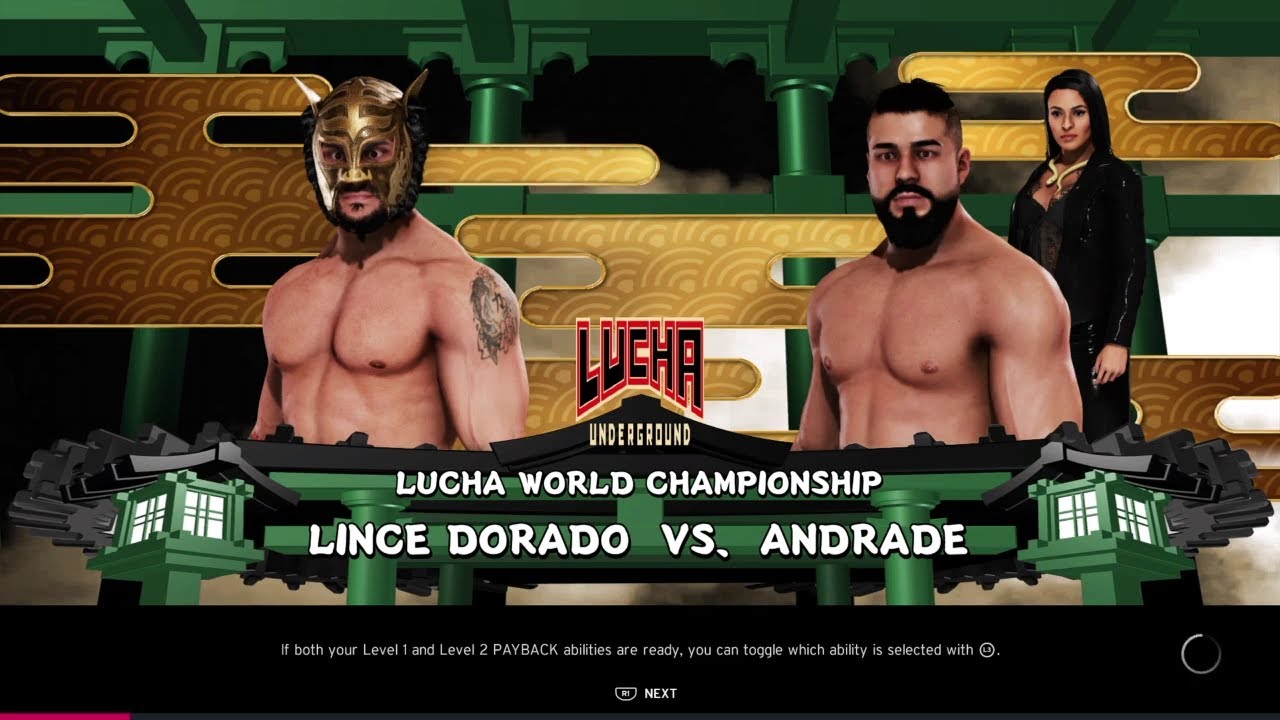 Lince Darado vs Andrade. Lucha Underground. WWE 2K20 backdrop
