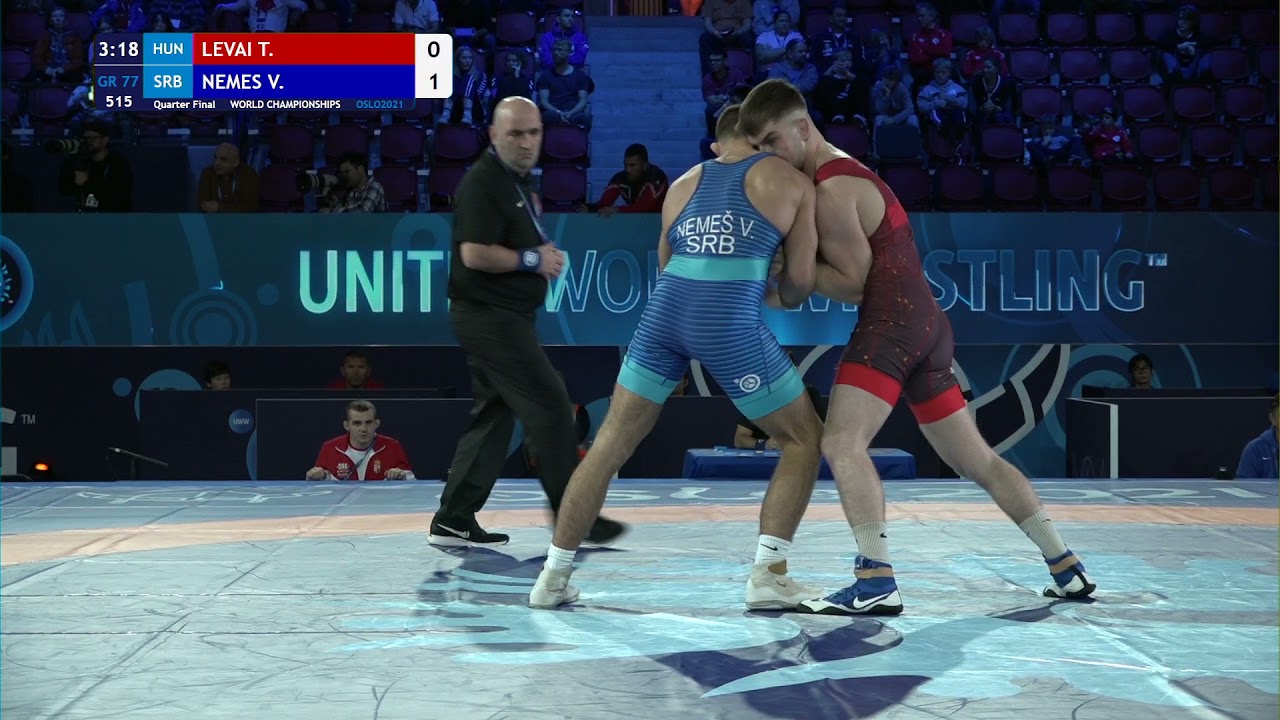 1/4 GR - 77 kg: T. LEVAI (HUN) v. V. NEMES (SRB) background