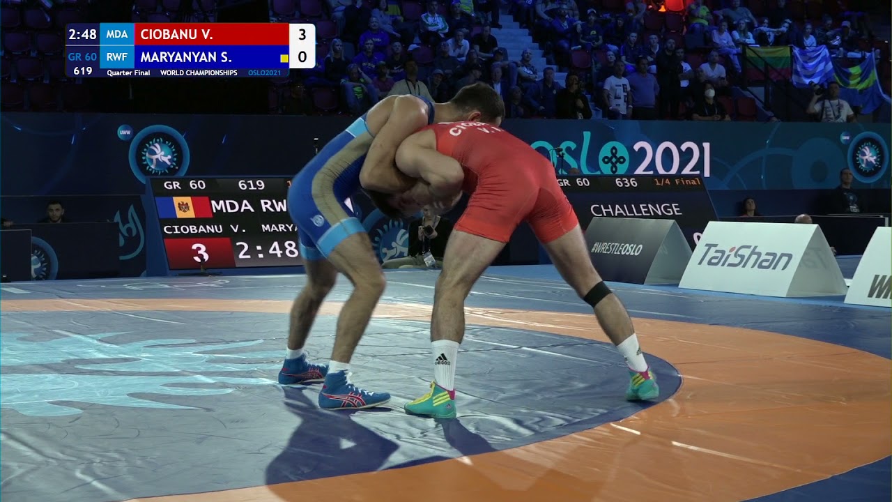 1/4 GR - 60 kg: V. CIOBANU (MDA) v. S. MARYANYAN (RWF) background