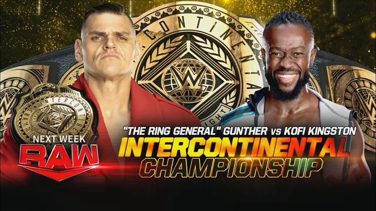 Gunther vs Kofi Kingston - Intercontinental Championship Match (2/2) | WWE RAW 01/29/24 background