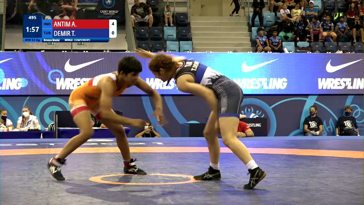 BRONZE WW - 53 kg: A. ANTIM (IND) v. T. DEMIR (TUR)