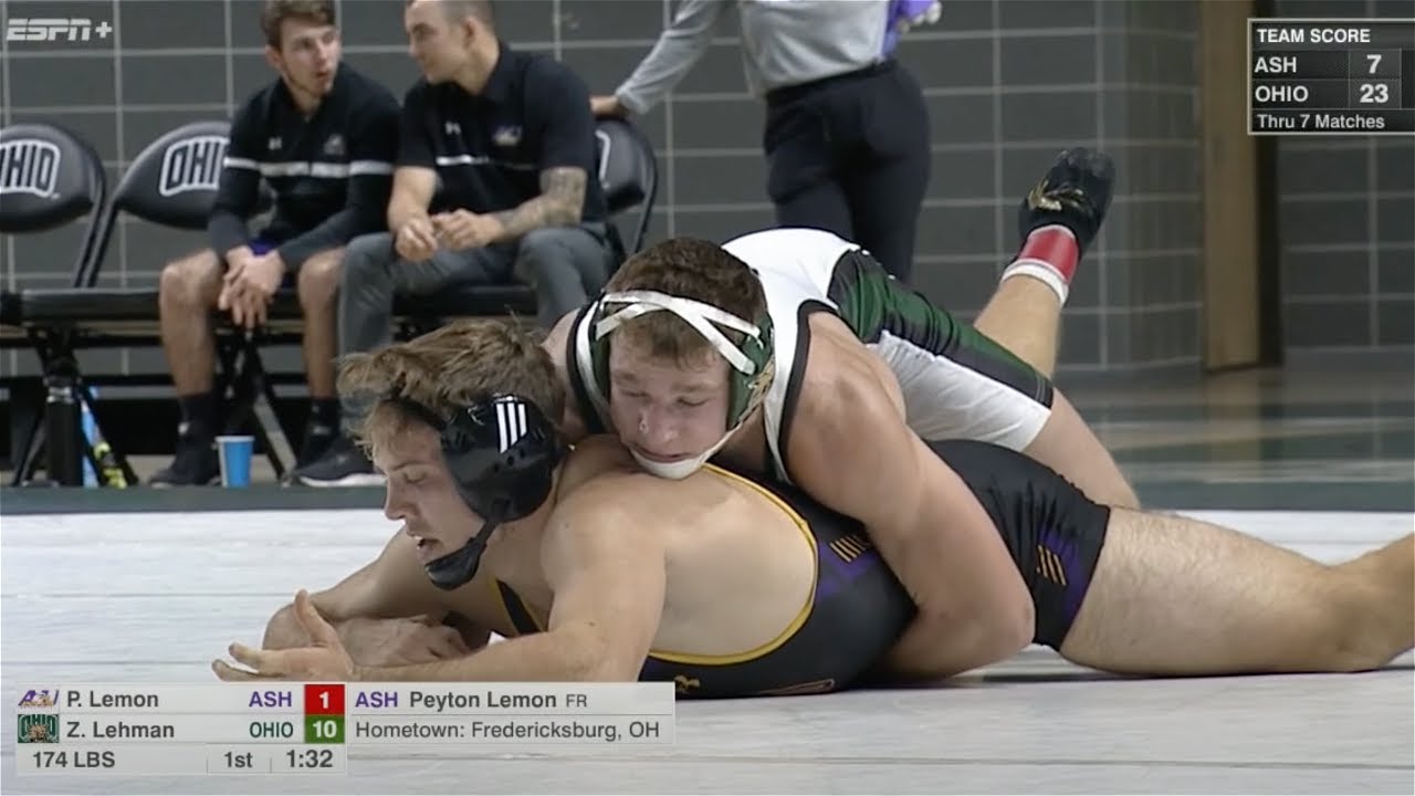 184lbs Zayne Lehman (Ohio) vs Peyton Lemon (Ashland)