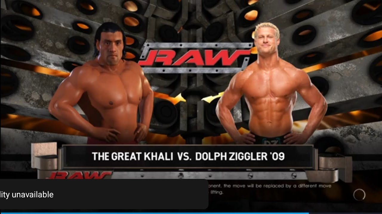 The Great Khali vs Dolph Ziggler Raw. WWE 2K22 background