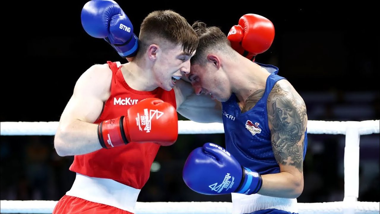 Niall Farrell (ENG) vs. Jude Gallagher (NIR) Commonwealth Games 2022 (57kg) background