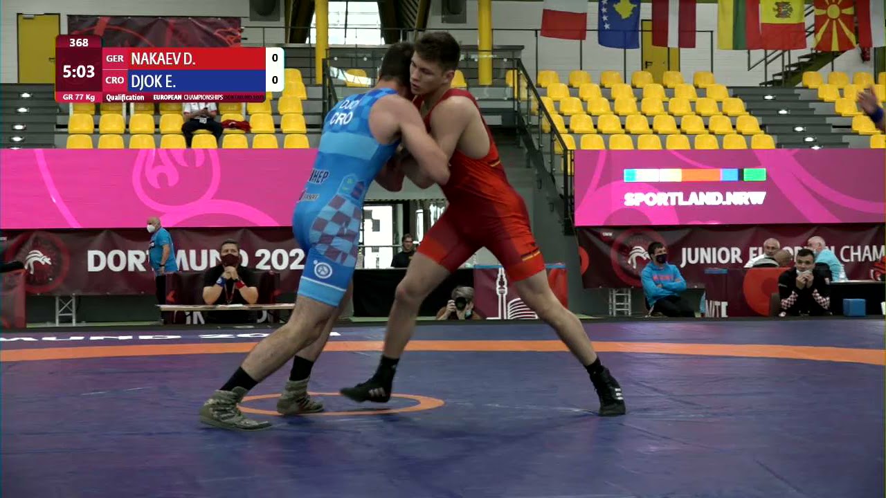 Qual. GR - 77 kg: D. NAKAEV (GER) v. E. DJOK (CRO) background