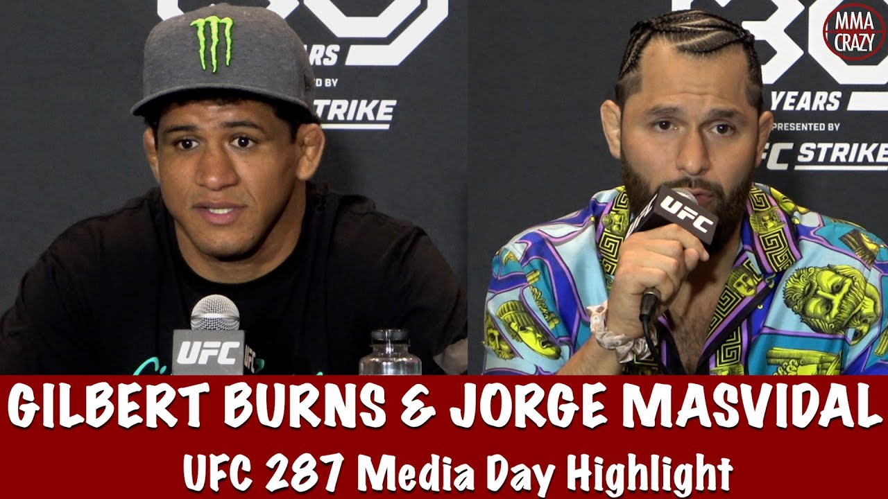 UFC 287: Gilbert Burns & Jorge Masvidal Media Day Highlights background