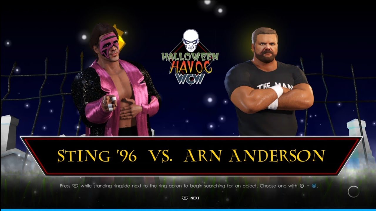 Sting vs Arn Anderson WCW Halloween Havoc 94. WWE 2K22 background