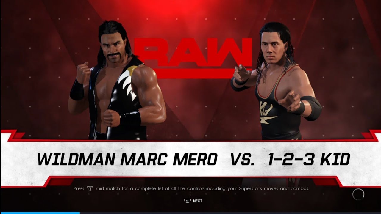 Marc Mero vs The 123 Kid. WWE 2K22 background