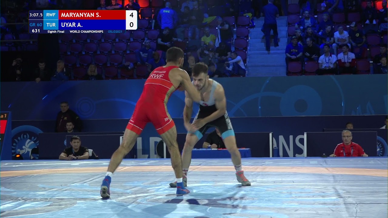 1/8 GR - 60 kg: S. MARYANYAN (RWF) v. A. UYAR (TUR) background