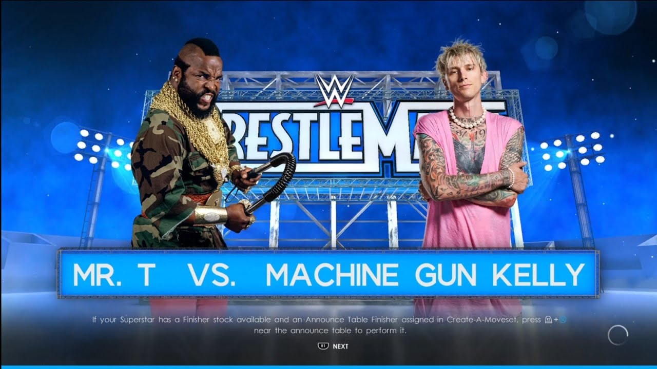 Mr T vs Machine Gun Kelly. WWE 2K22 background