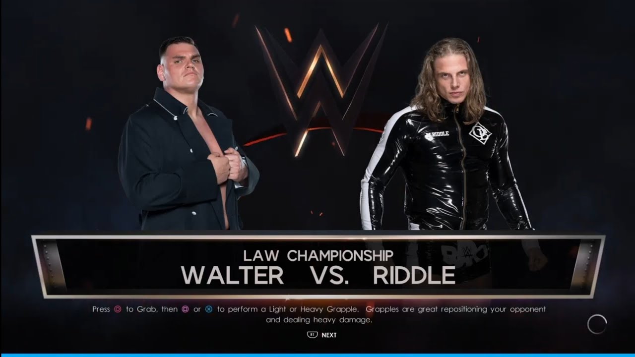 Walter vs Matt Riddle Los Angeles Wrestling. WWE 2K22 backdrop