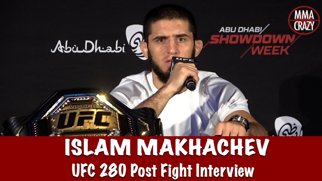Full Islam Makhachev UFC 280 Post Fight interview background