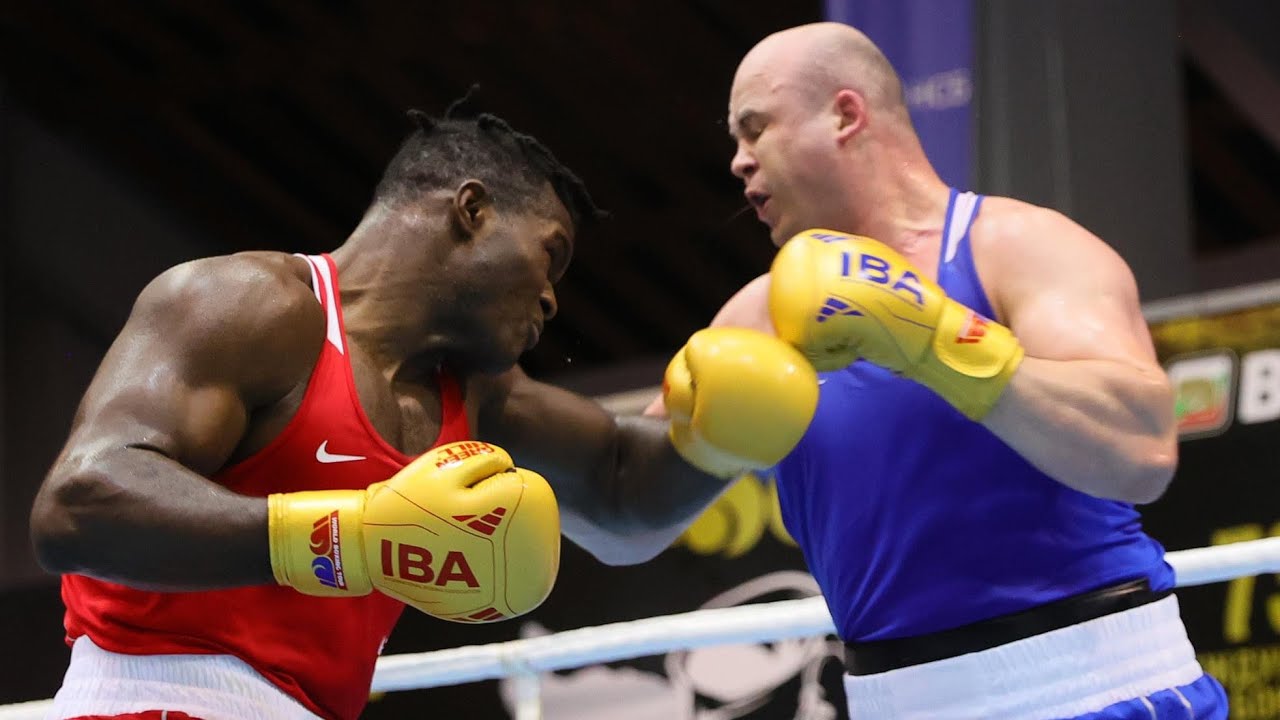 Nelvie Tiafack (GER) vs. Ivan Veryasov (RUS) Strandja Tournament 2022 (92+kg) background