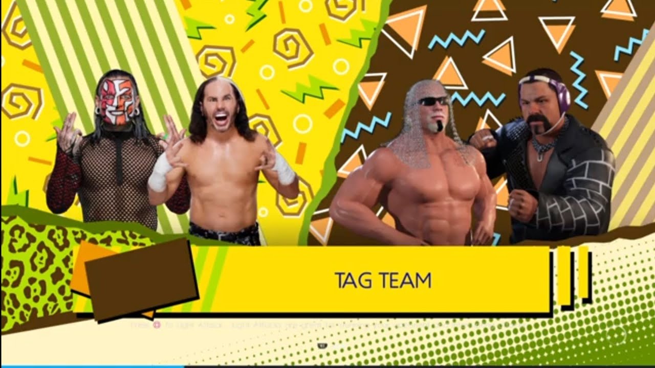The Hardy Boyz vs The Steiner Brothers Hulk Hogans Beach Bash 2015 WWE 2K22. background