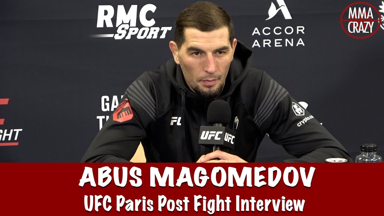 Abus Magomedov says he'll smash Israel Adesanya Reacts to KO win Dustin Stoltzfus at UFC Paris background
