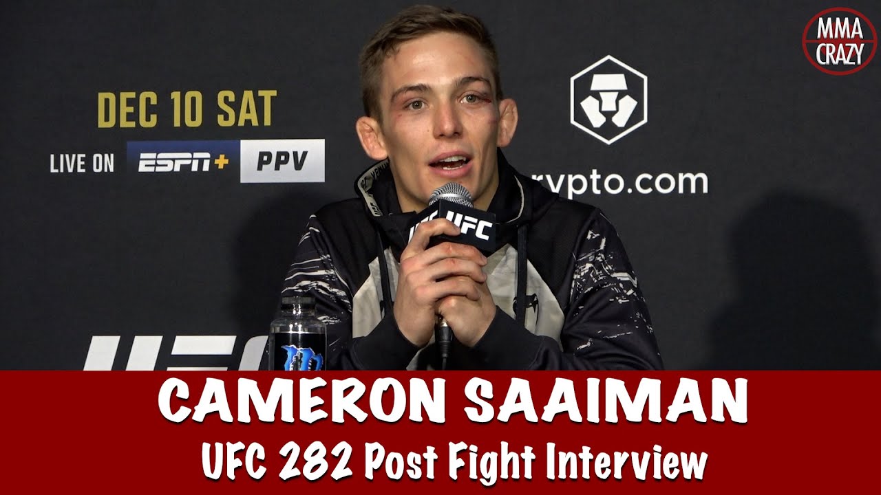 Cameron Saaiman apologises for illegal knee talks TKO win over Steven Koslow at UFC 282