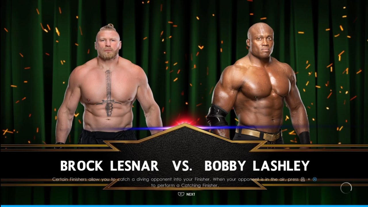 Brock Lesnar vs Bobby Lashley Crown Jewel 2022. WWE 2K22
