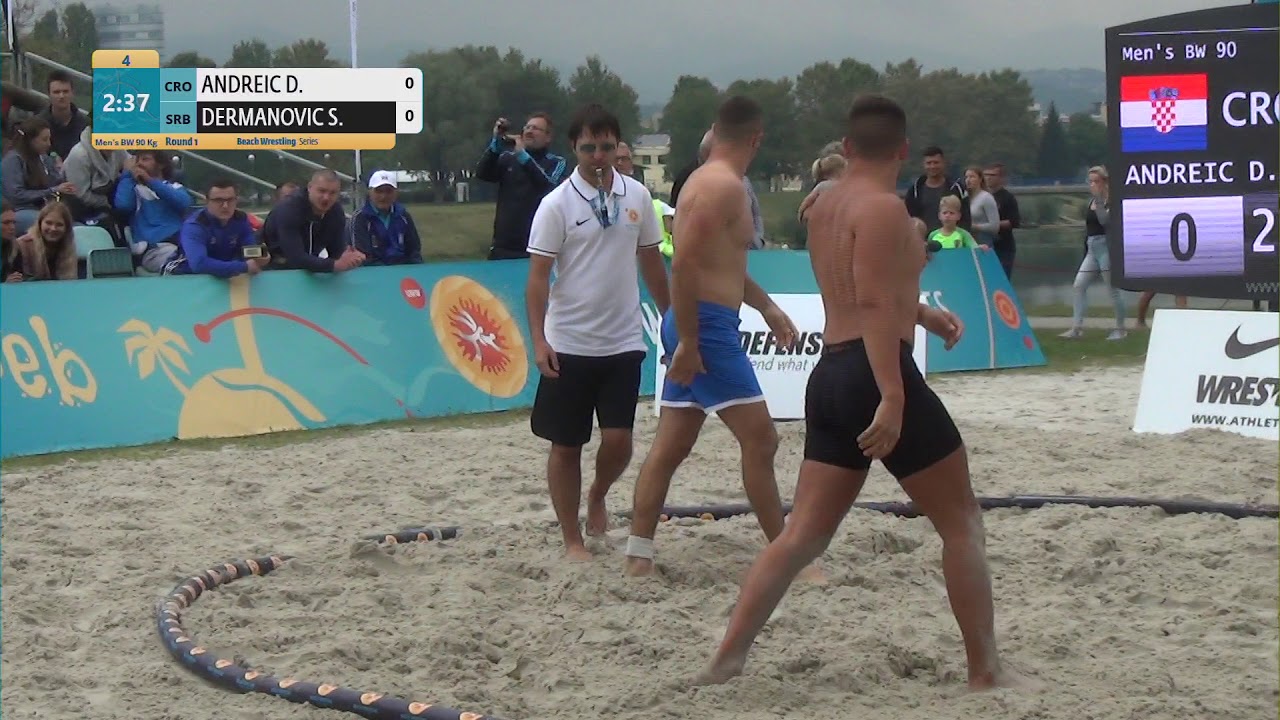 Round 1 Men's BW - 90 kg: D. ANDREIC (CRO) v. S. DERMANOVIC (SRB) background