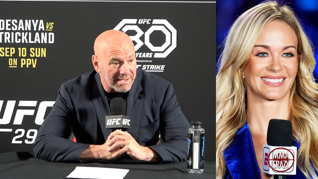 Dana White Reacts to Laura Sanko PPV commentary debut at UFC 293 background