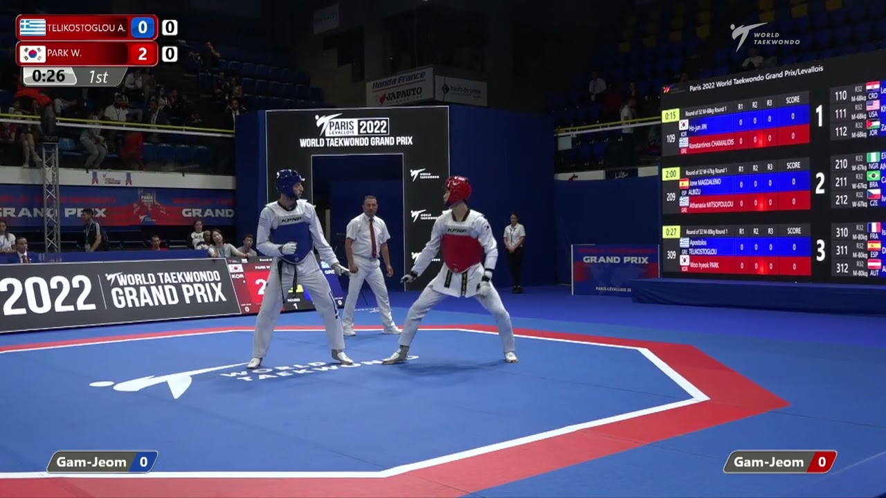 309 Round of 32 Men 80kg GRE TELIKOSTOGLOU Apostolos KOR PARK Woo hyeok