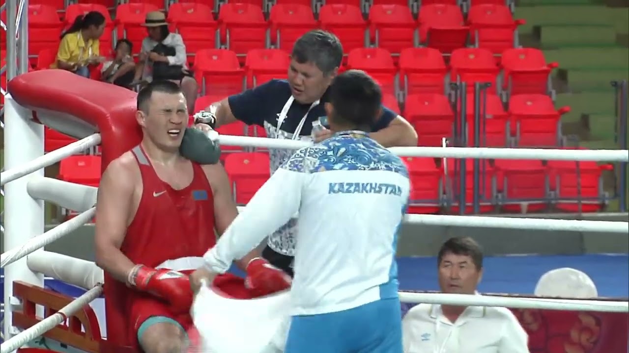 Kamshybek Kunkabayev (KAZ) vs. Odai Al-Hindawi (JOR) Asian Championships 2019 QF's (91+kg) background