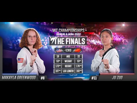 105 W-53kg F GREENWOOD Makayla USA 🔵 vs 🔴 ZUO JU CHN I Guadalajara 2022 WT Championships