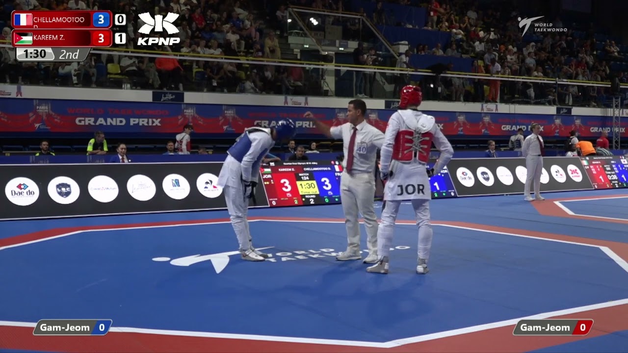124 Quarter final M 68kg FRA CHELLAMOOTOO D JOR KAREEM Z background