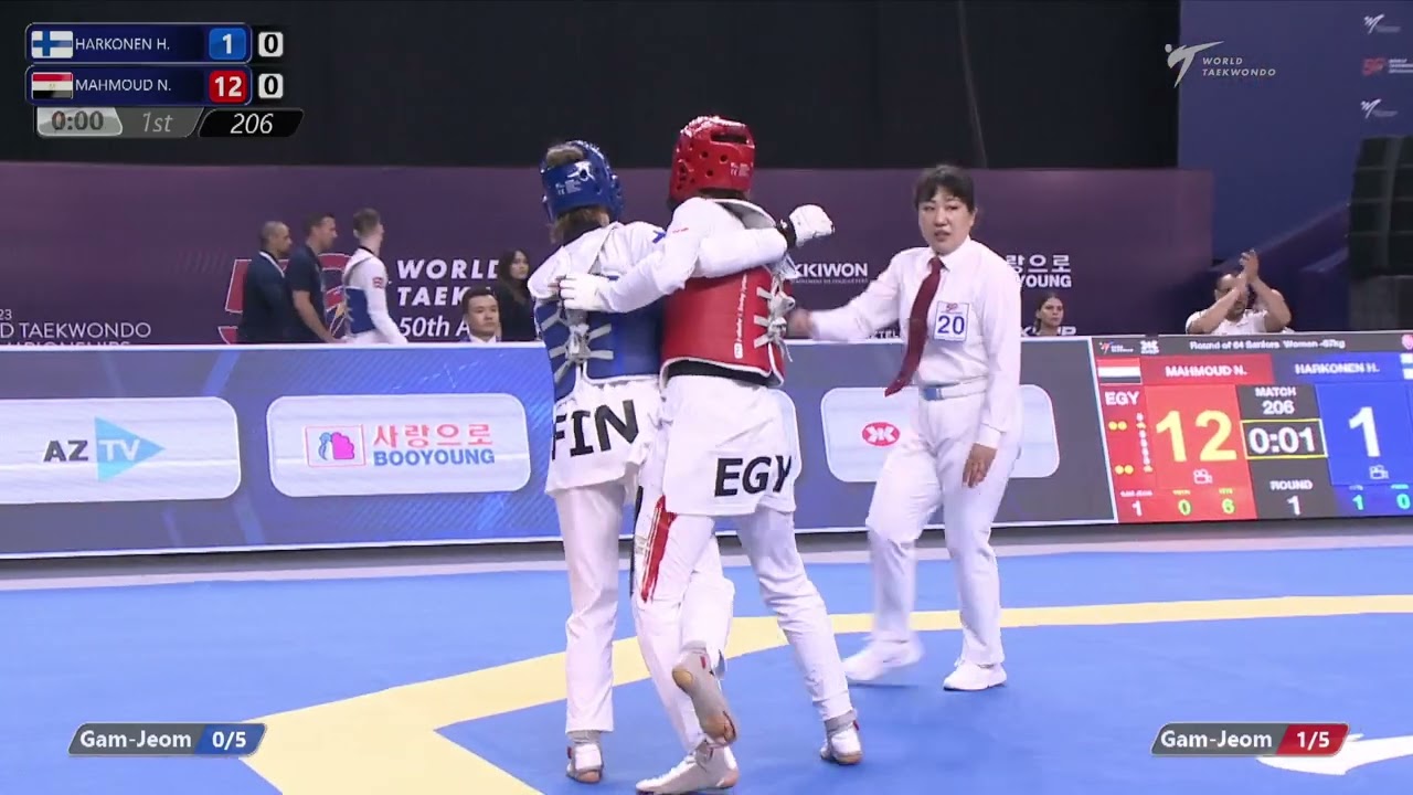 206 R64 Women 57kg FIN HARKONEN H EGY MAHMOUD N background
