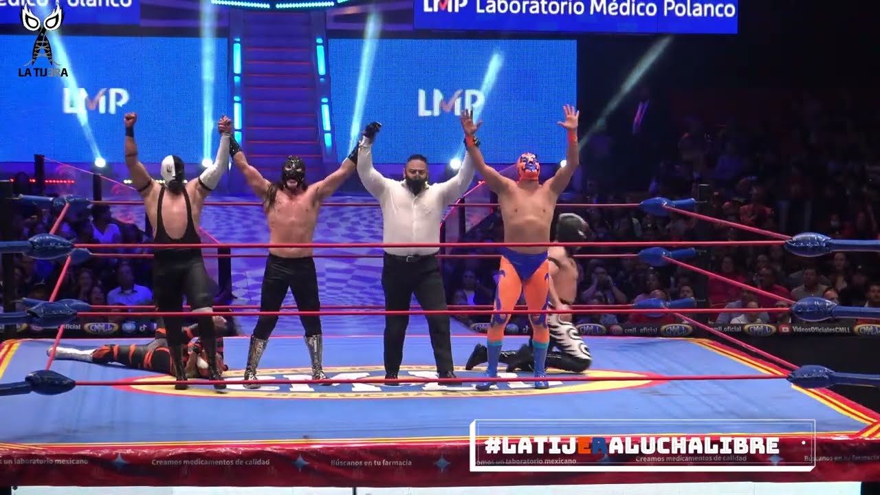 CMLL: Dark Panther, Guerrero Maya Jr y Star Jr Vs Misterioso Jr, Espanto Jr y Felino Jr background