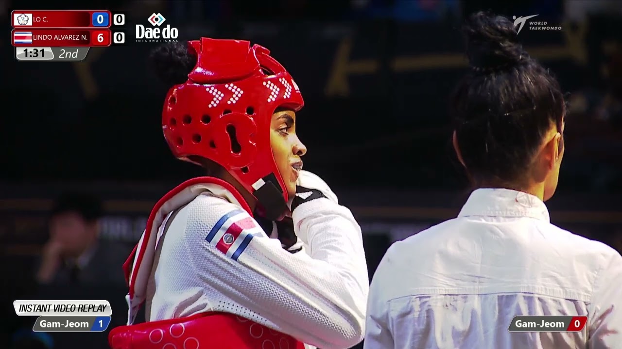 209 W-57kg R-32 LO C. TPE 🔵 vs 🔴 LINDO ALVAREZ N. L. CRC I Guadalajara 2022 WT Championships background