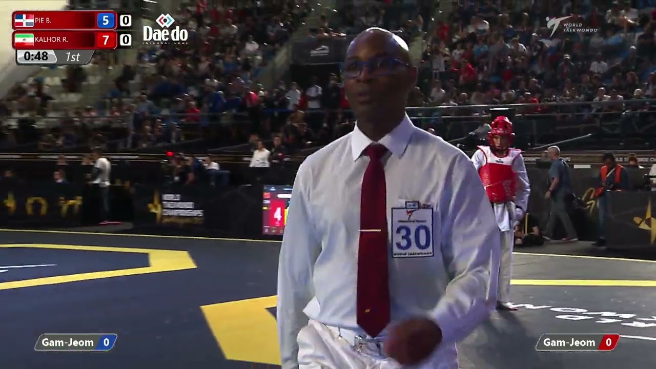 225 M-68kg QF PIE Bernardo DOM 🔵 vs 🔴 KALHOR Reza IRI I Guadalajara 2022 WT Championships background