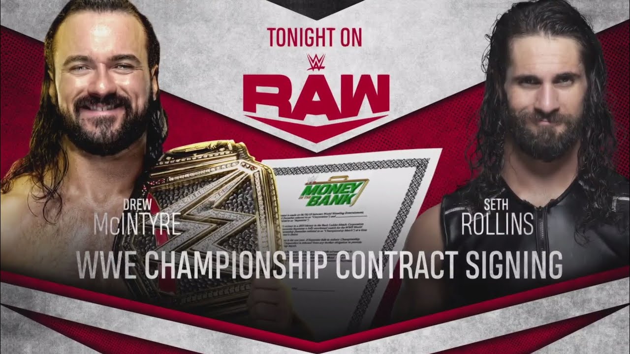 Drew McIntyre vs Seth Rollins - WWE Championship Contract Signing | WWE RAW 04/27/20 background