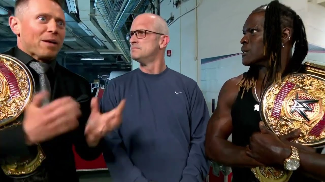 Awesome Truth & Bron Breakker meets Adam Pearce at Backstage: Raw, May. 6, 2024