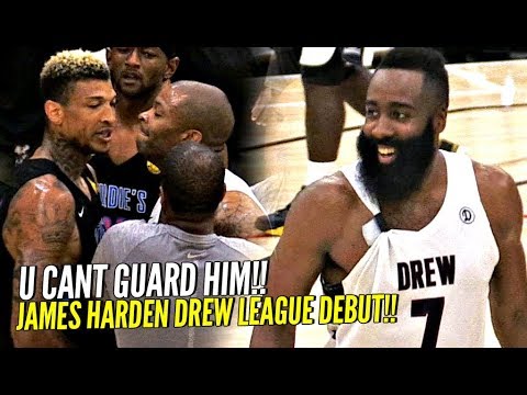 James Harden Drew League Debut Got SUPER HEATED!! NBA MVP vs Drew League MVP WENT AT IT!! background