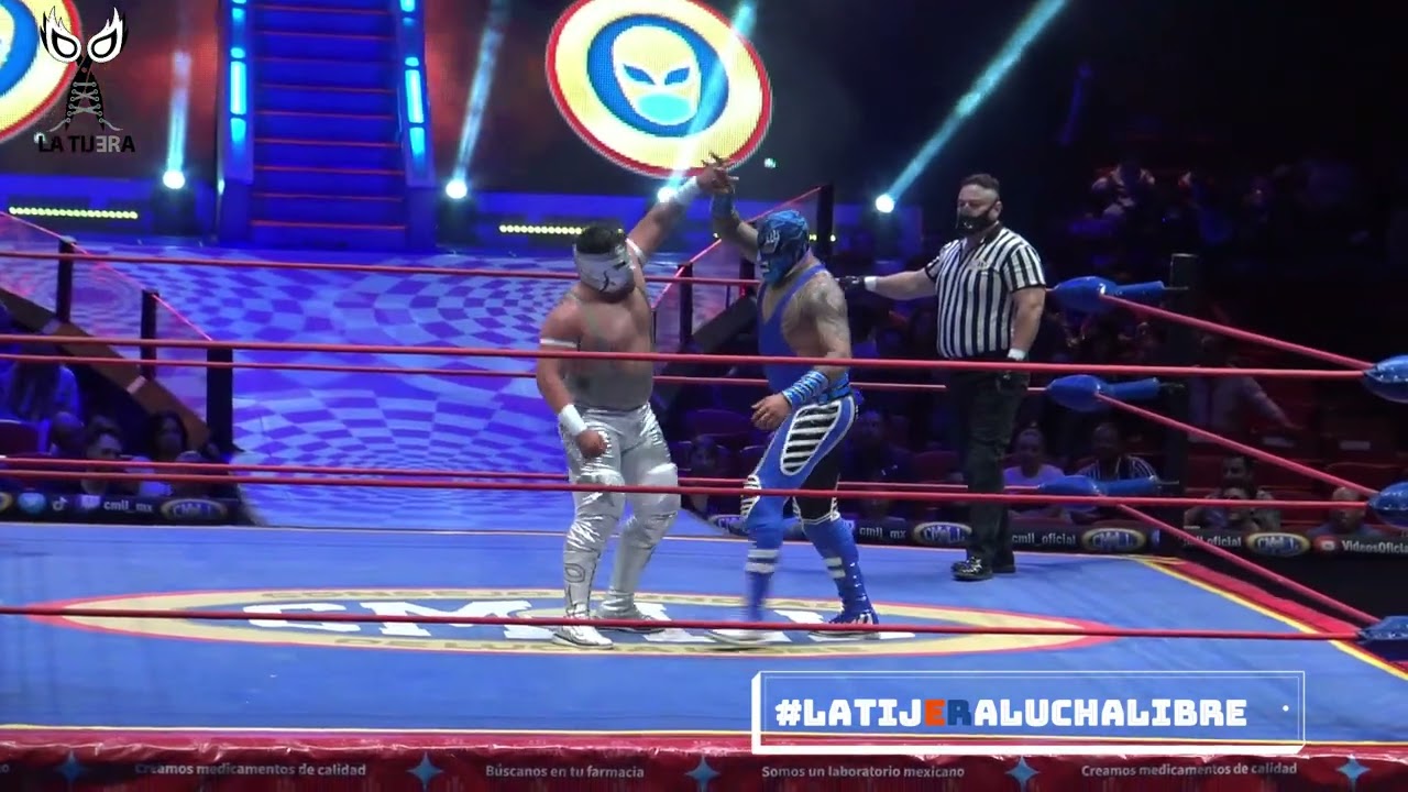 Raider, Karonte I y II Vs Robin, Cachorro Lagunero y Electrico. Arena México background