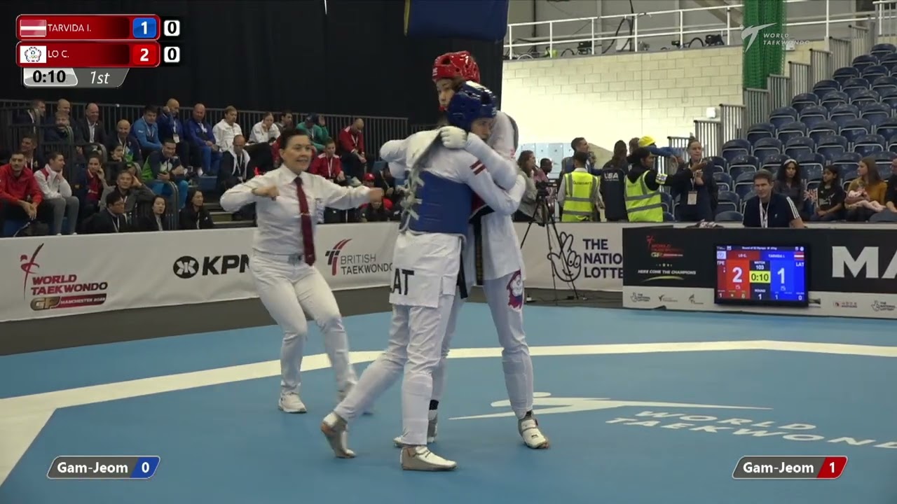 103 R-32 W-57kg 🔵 TARVIDA Inese LAT vs 🔴 LO Chia-ling TPE I Manchester 2022 World Taekwondo GP