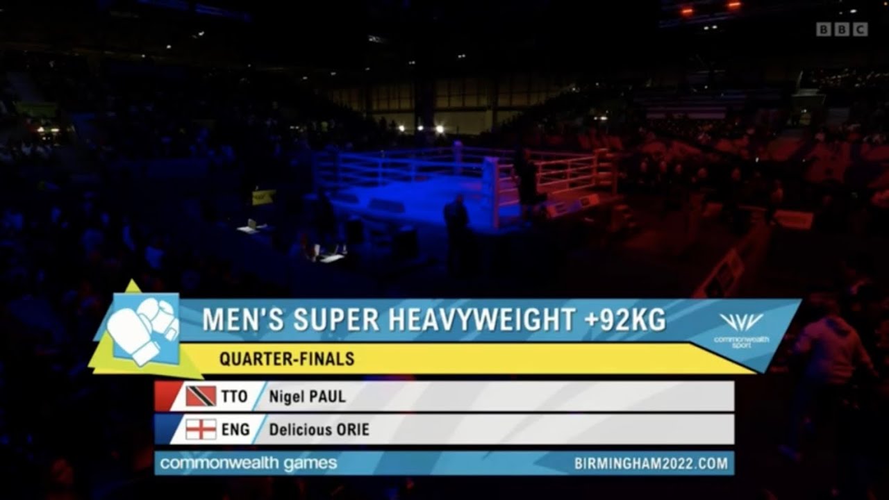 Delicious Orie (ENG) vs. Nigel Paul (TTO) Commonwealth Games 2022 QF’s (92+kg) background