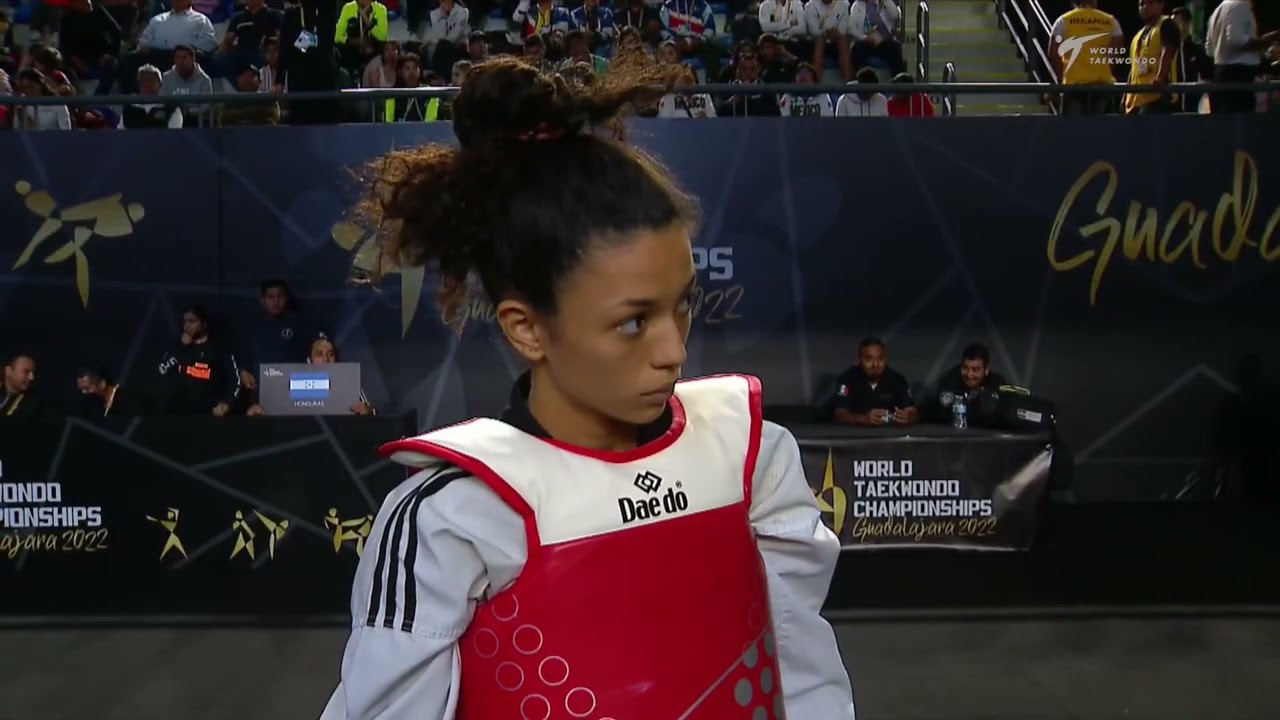 312 W-49kg R-32 DUVANCIC Bruna CRO đ” vs đŽ TALBOTT Riccy HON I Guadalajara 2022 WT Championships background