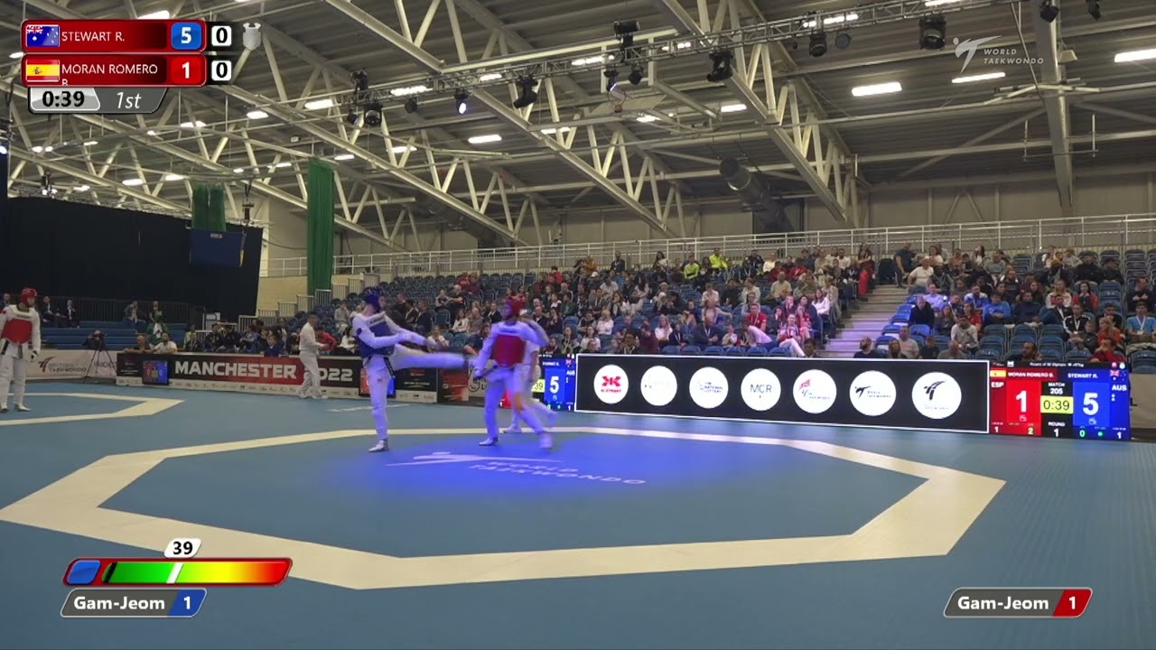 205 R-32 W+67kg 🔵 STEWART Reba AUS vs 🔴 MORAN ROMERO Belen ESP I Manchester 2022 World Taekwondo GP