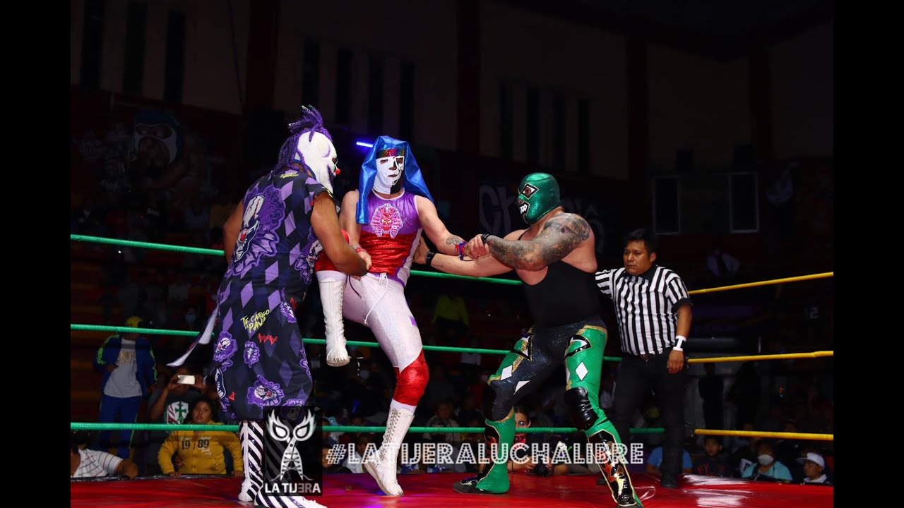 Karis La Momia Jr Vs Dave The Clown Vs Hijo del Espectro en triangular estelar Arena Neza