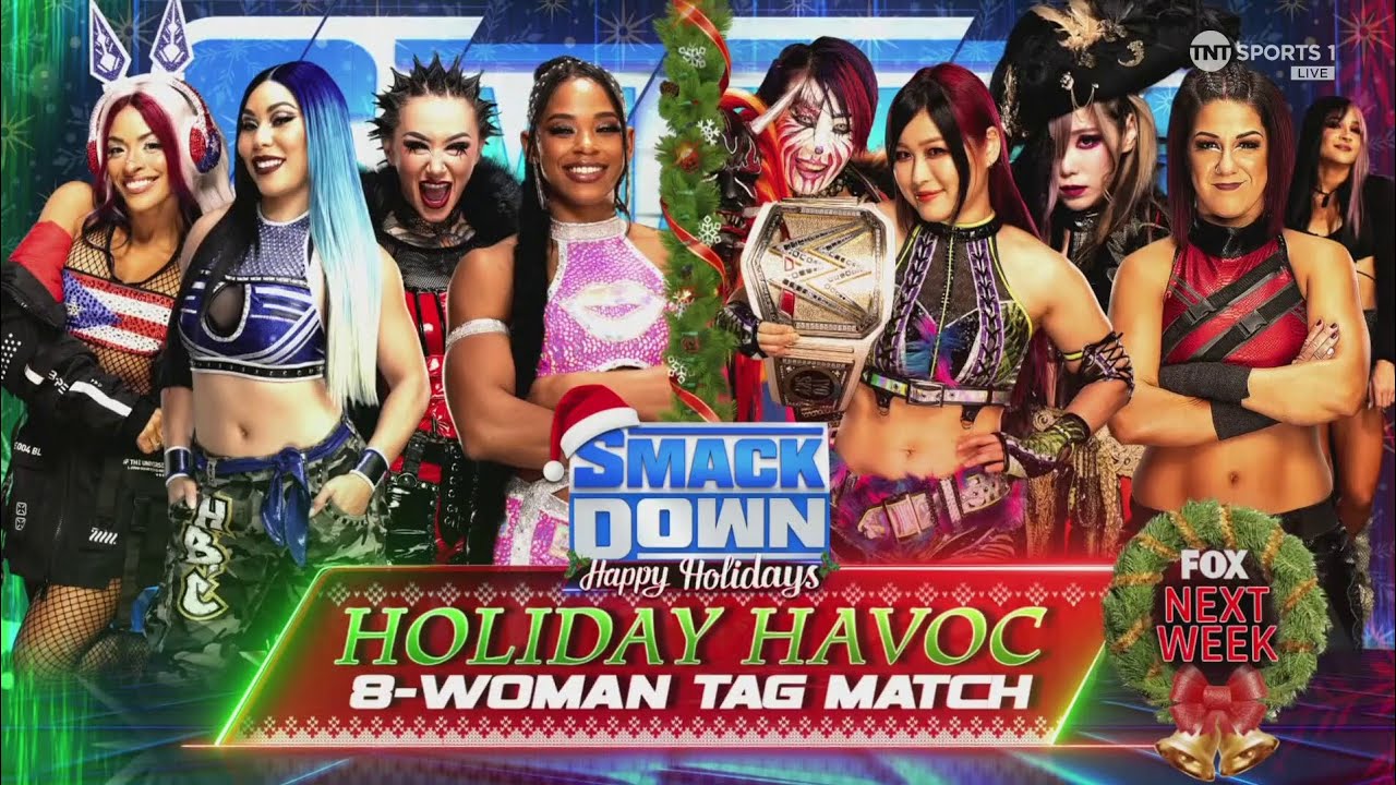 Holiday Havoc 8-Woman Tag Team Match (2/2) | WWE SmackDown 12/22/23 background