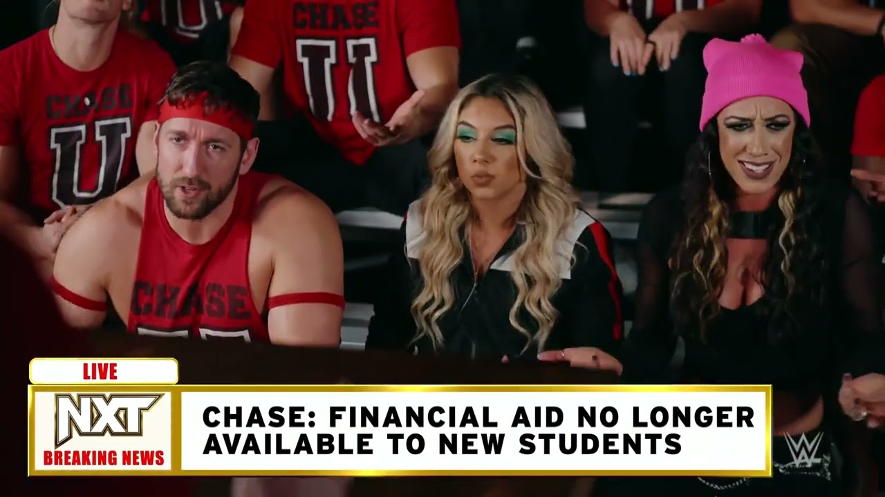 Chase University is under investigation | WWE NXT 12/05/23 background