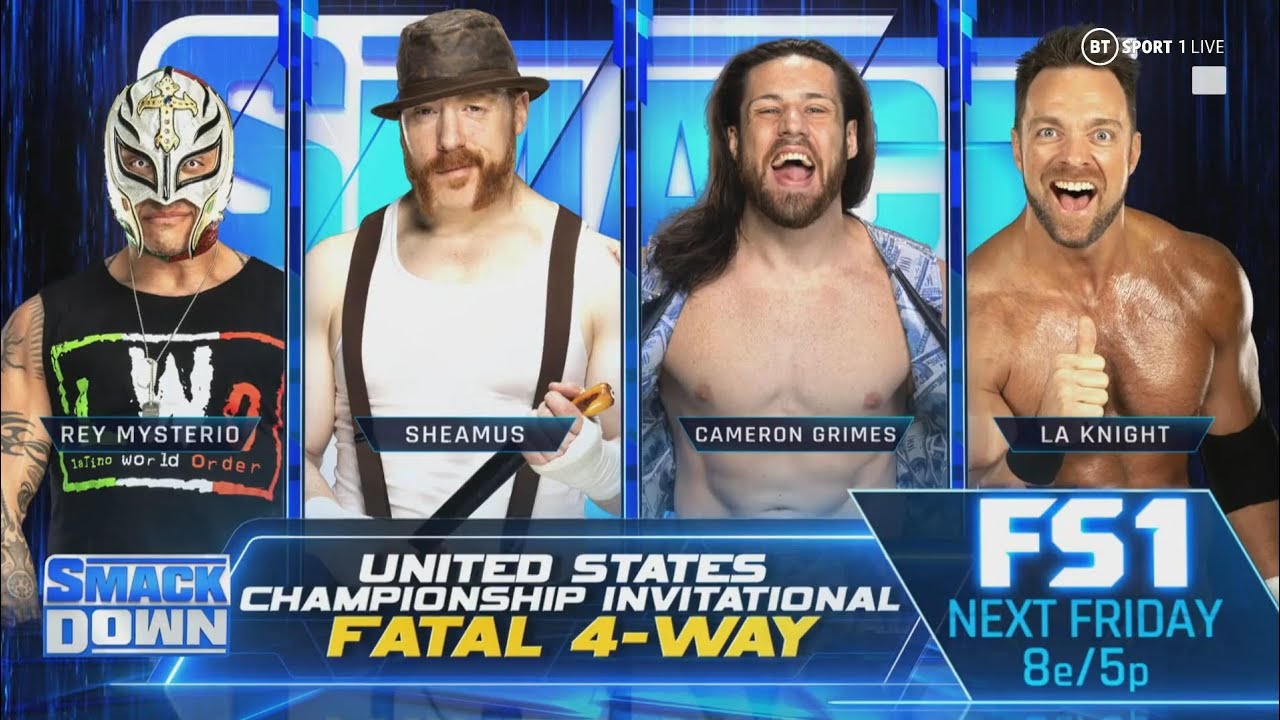 FULL MATCH: United States Championship Invitational Fatal 4-Way Match (1/2) | Smack Down 21/7/23 background