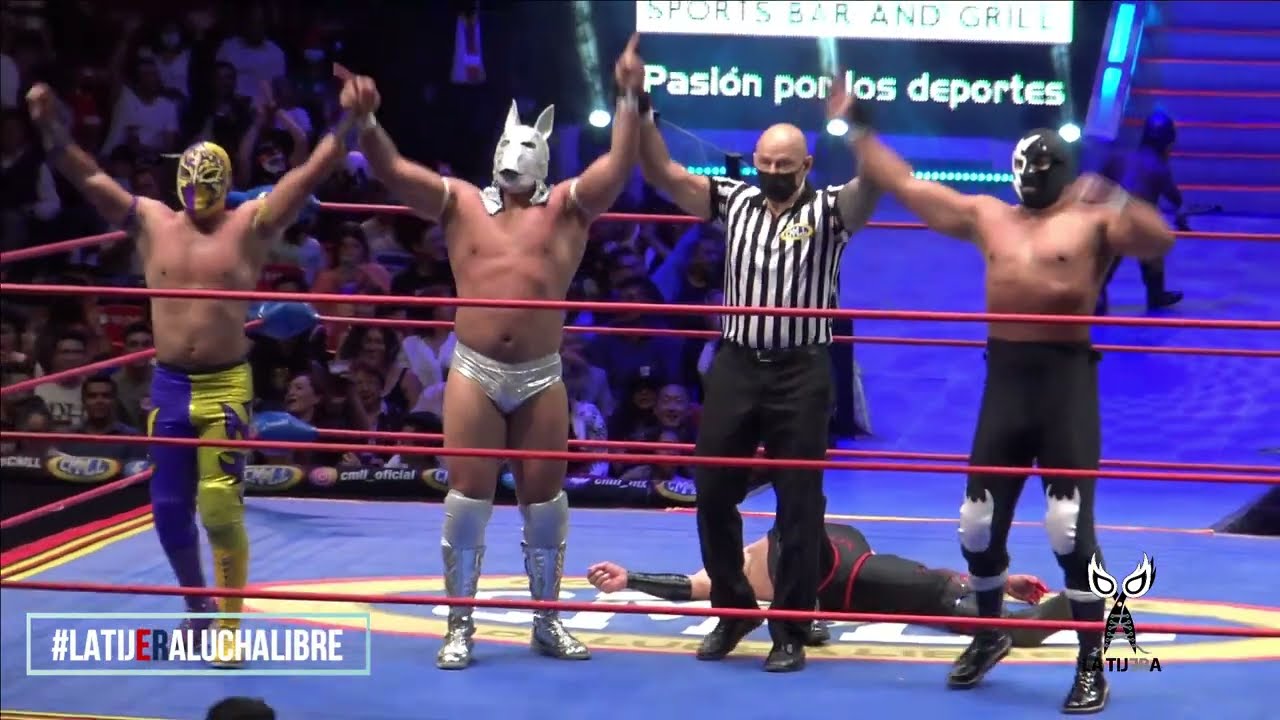 CMLL: Esfinge, Star Black y Capitán Suicida Vs Sagrado, Gemelo Diablo I y Gemelo Diablo II