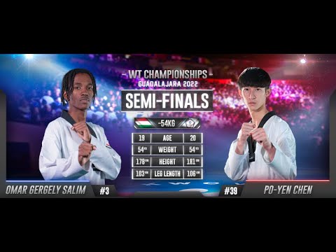 104 M-54kg SF SALIM Omar gergely HUN 🔵 vs 🔴 CHEN Po-yen TPE I Guadalajara 2022 WT Championships background