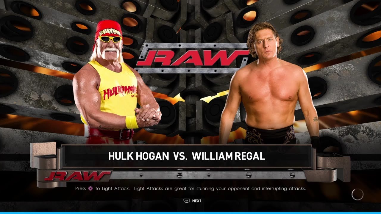 Hulk Hogan vs William Regal Raw. WWE 2K22 background