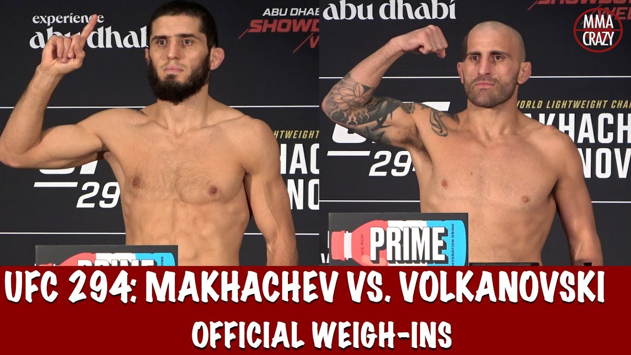 UFC 294 Official weigh ins: Islam Makhachev & Alexander Volkanovski