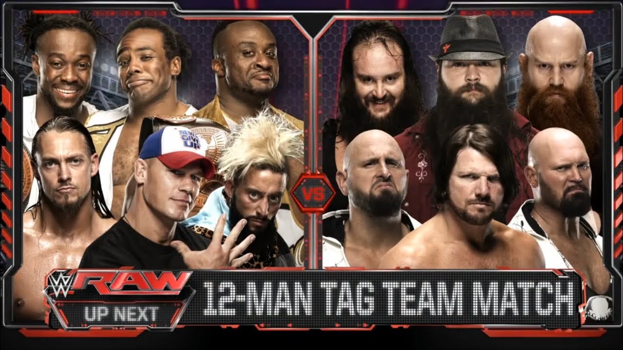 FULL MATCH: 12-Man Tag Team Match (Part 1/2) | WWE RAW 07/18/16 background