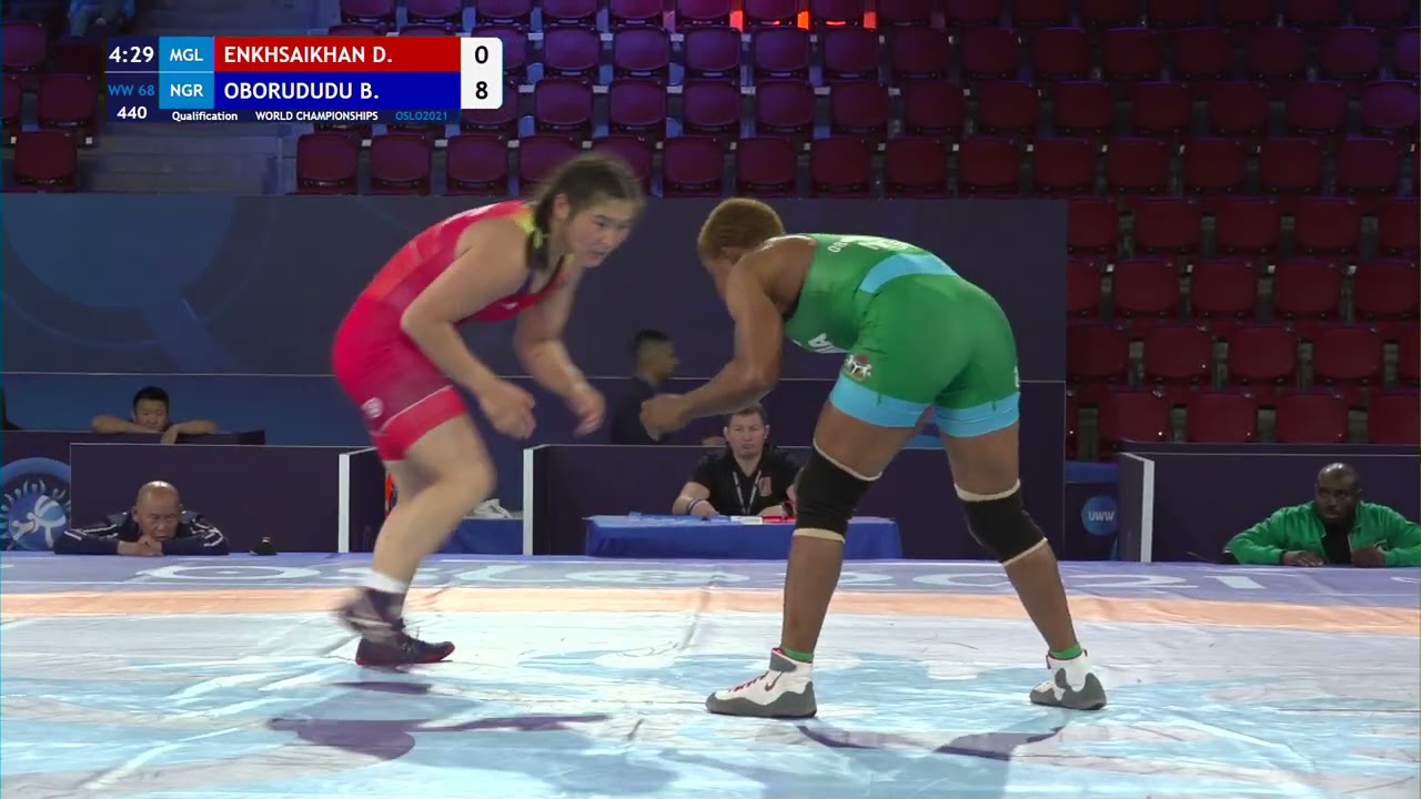 Qual. WW - 68 kg: D. ENKHSAIKHAN (MGL) v. B. OBORUDUDU (NGR)