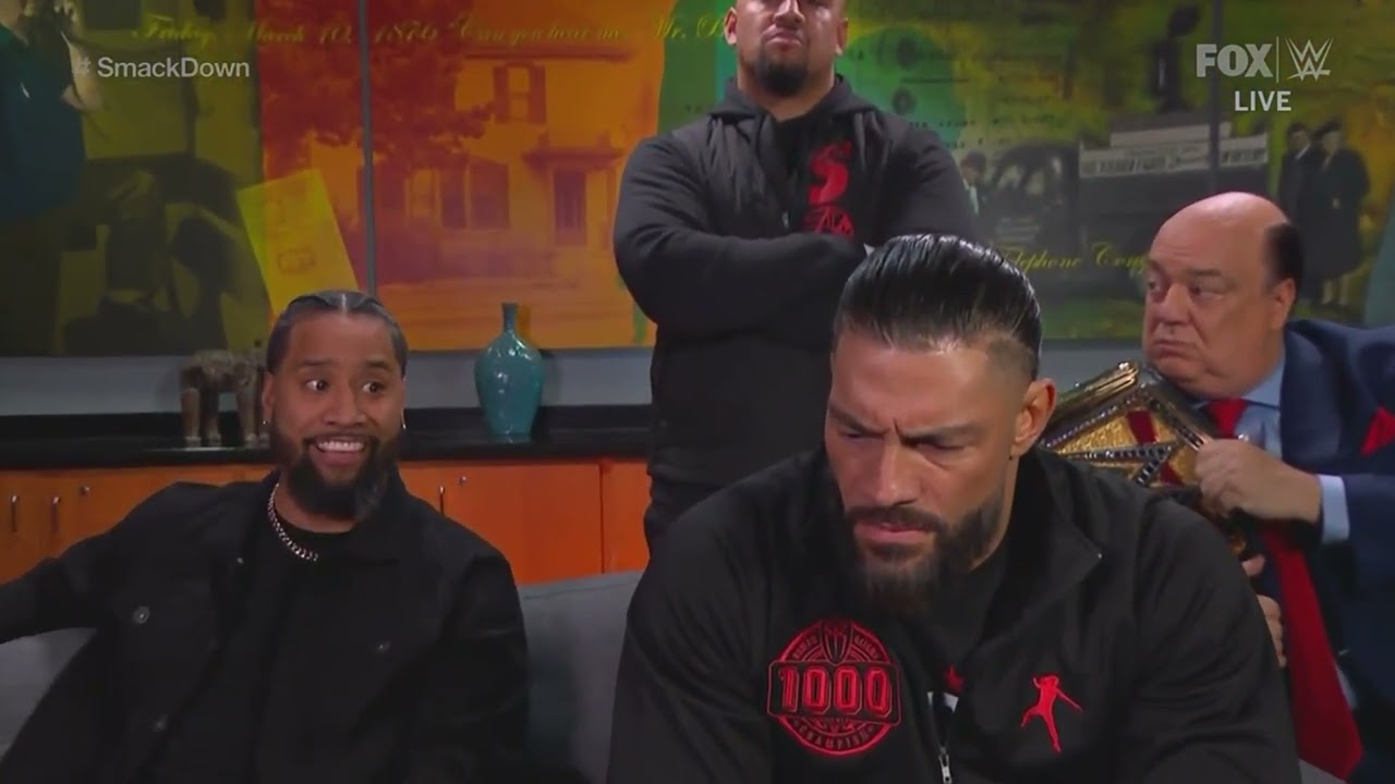 Roman Reigns confronts Jimmy Uso | WWE SmackDown 12/15/23 background